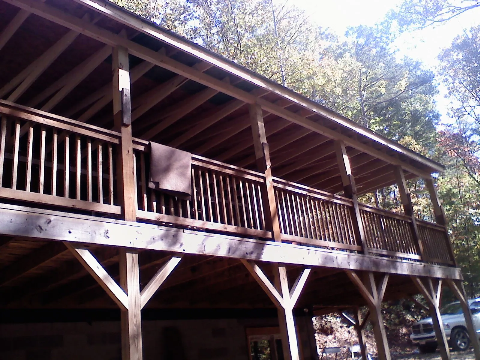 Timber framing under a new elevated porch and deck — Roof Leak Repair in Fall City by Roofing Brothers